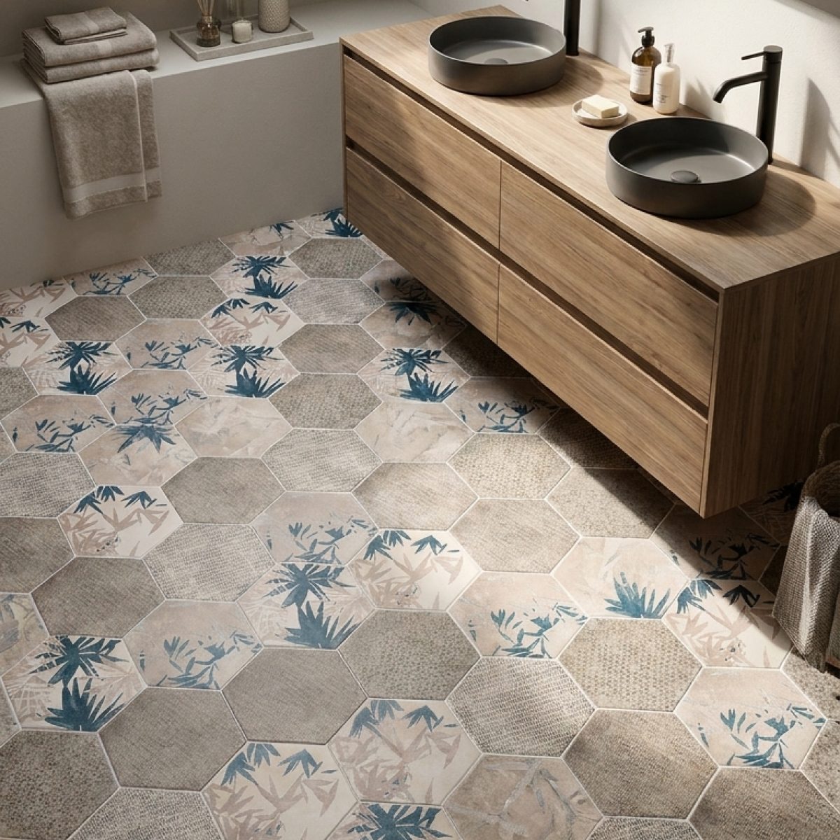 Carrelage Miami Esagona Green Blue 24x27.7